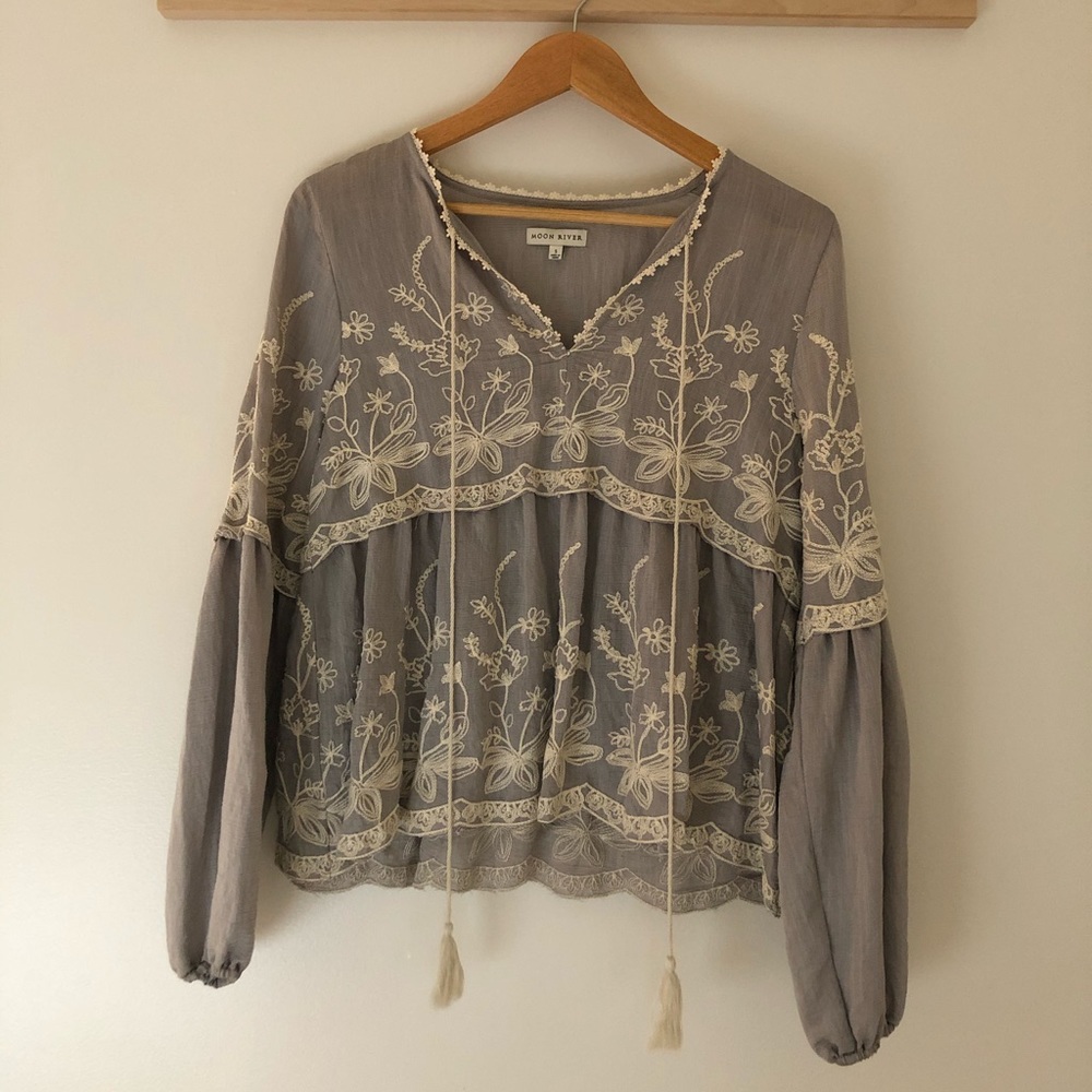 Moon River Peasant Top